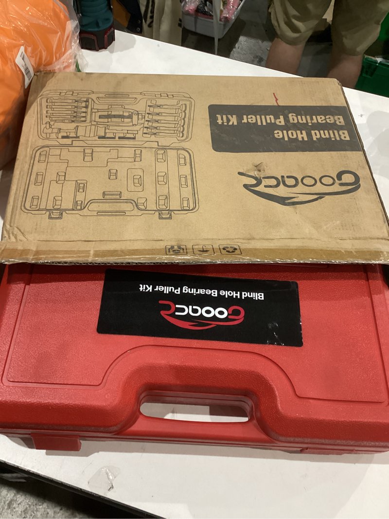 Condition photo showing As Is for GOOACC 16pcs Blind Hole Bearing Puller Kit, Slide Hammer Pilot Insert Inner Internal Removal Tool Blind Hole Collet Bearing Set, Heavy Duty Blind Bearing Race and Seal Puller Extractor Kit with Case 16pc Blind Hole Bearing Puller Red