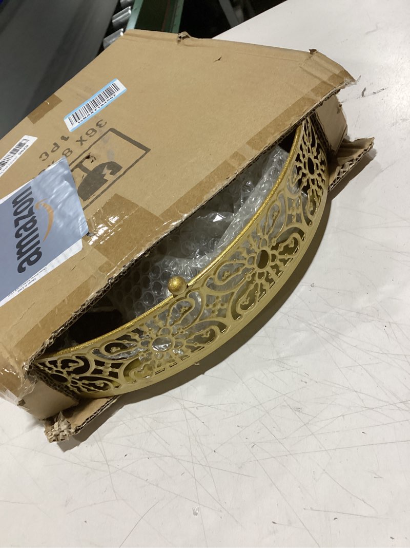 Condition photo showing Good Condition for Gold Wedding Cake Stand 14 Inch, Metal Round Dessert Display Cupcake Stands for Celebration, Birthday, Party, Decor (with Cake Knife and Server Set)