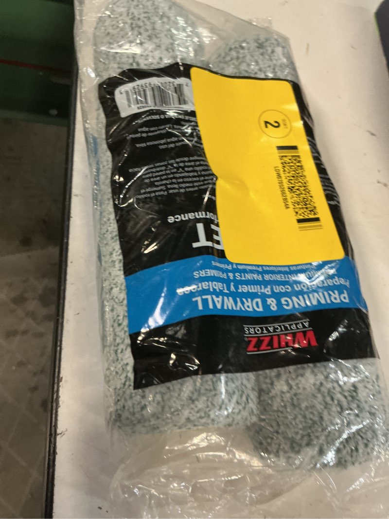 Condition photo showing As Is for whizz 2-pack 9-in x 1/2-in nap microlon priming and drywall woven synthetic blend paint roller cover