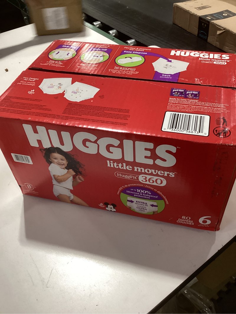 Huggies Size 6 Baby Diapers, Little Movers HuggFit 360° Baby Diapers with 360° Waistband, Size 6 (35