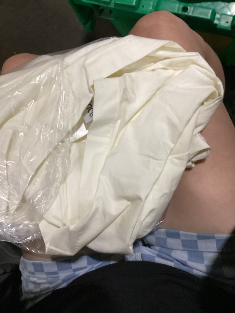 Condition photo showing As Is for cotton sham set king size