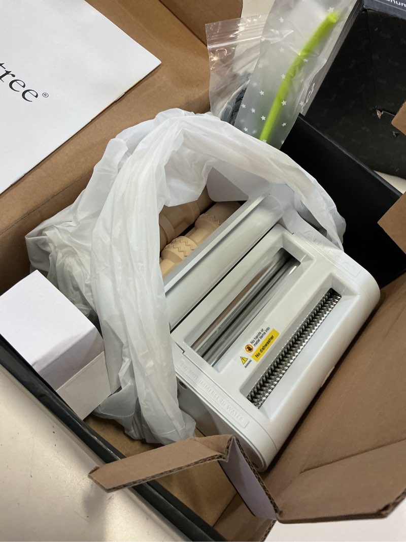 Condition photo showing Good Condition for antree 3-in-1 pasta attachment & ravioli attachment for kitchenaid stand mixers, pasta maker assecories included pasta sheet roller, spaghetti cutter and ravioli maker attachment white/silver