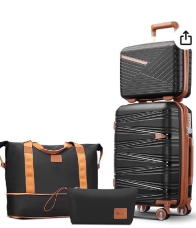 Carry On Luggage 20 Inch Expandable Suitcase with Spinner Wheel, 4 Piece Hard Shell Luggage Set with