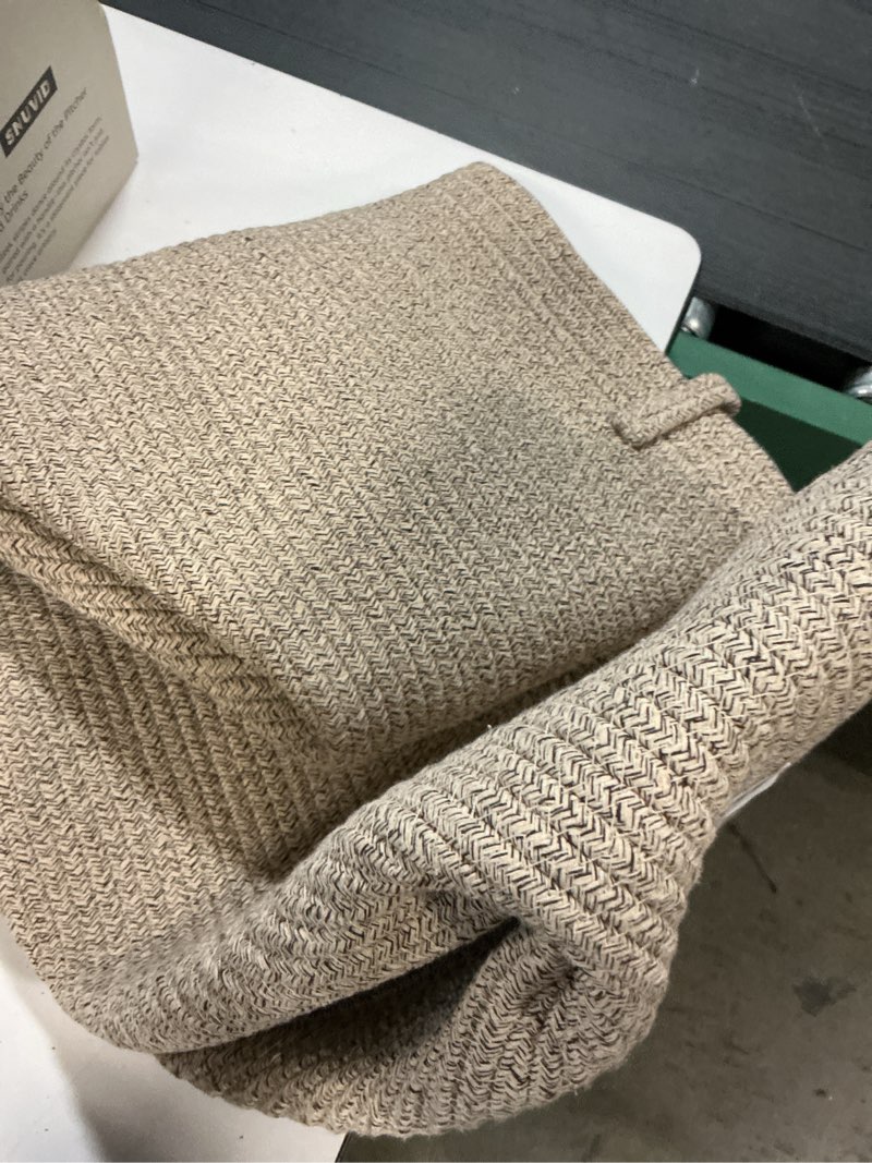 Condition photo showing Good Condition for 115l extra large blanket basket for living room - woven cotton rope laundry hamper with reinforced handles - storage bin for pillows, comforters & toys - machine washable,oatmeal oatmeal 115l