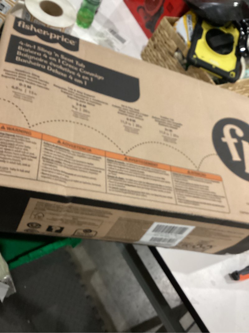 Condition photo showing Good Condition for Fisher-Price Baby to Toddler Bath 4-in-1 Sling ‘n Seat Tub with Removable Infant Support and 2 Toys, Puppy Perfection