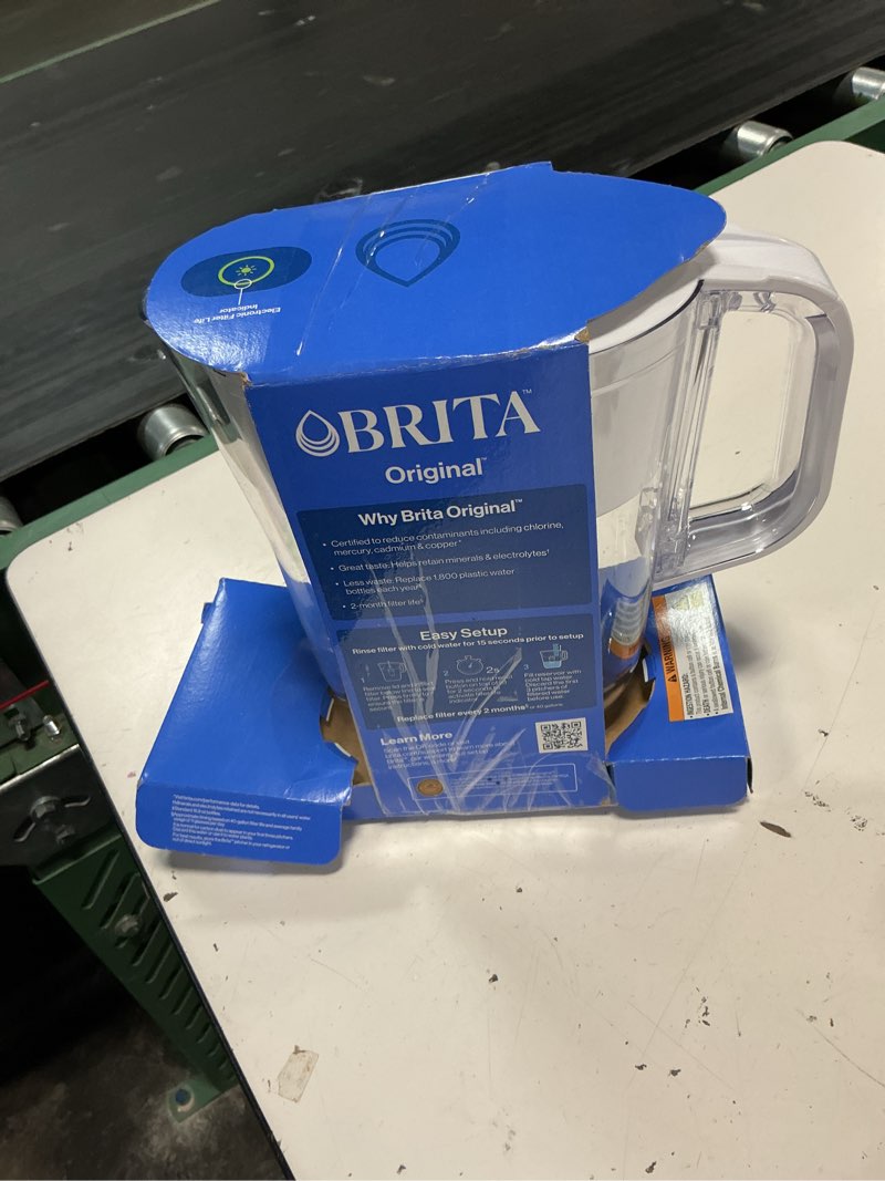 Condition photo showing As Is for brita water filter 6-cup denali water pitcher dispenser with standard water filter slate gray