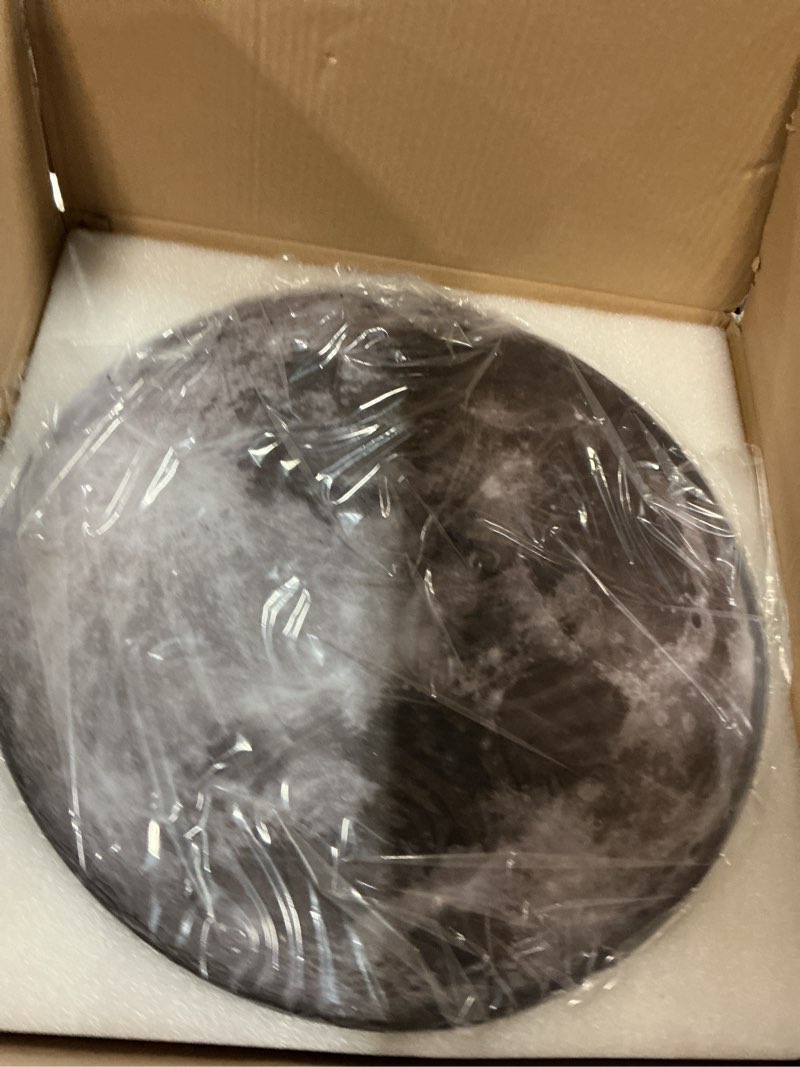 Condition photo showing Good Condition for QIYIMEILUX Dimmable Moon Wall Sconce Plug in Modern LED Wall Light with Remote Control 19.7 inch 24W Black Wall Lamp Indoor Wall Mounted Lighting Ceiling Light for Living Room Bedroom?Moon? 19.7in Moon Black