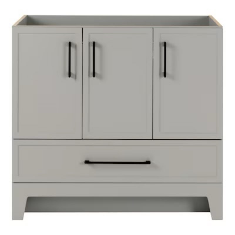 style selections meera 36-in light gray bathroom vanity base cabinet without top