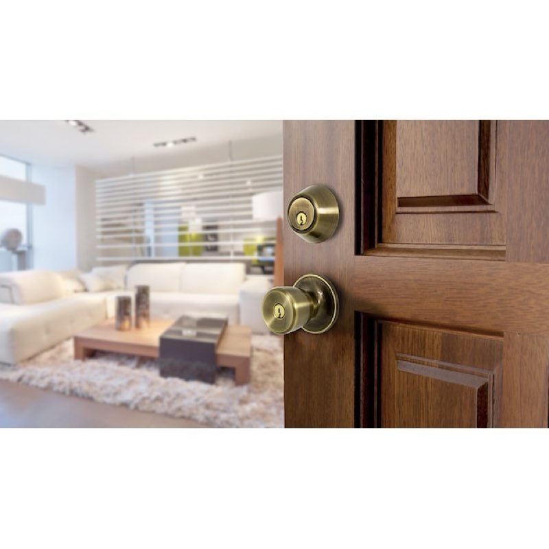 gatehouse gallo antique brass exterior single-cylinder deadbolt