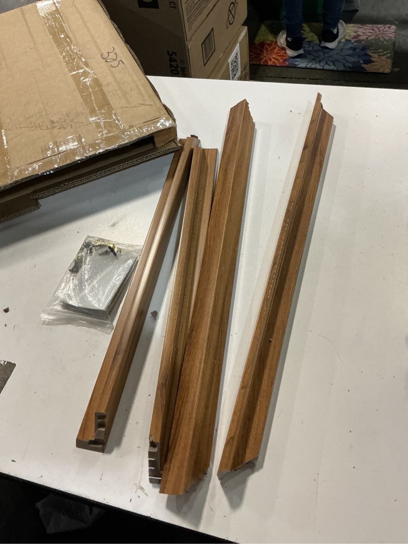 Condition photo showing As Is for 20x24 Canvas Floater Frame, Floater Frame for 0.6"-0.9" Deep Canvas Painting, Floating Frames for Oil Paintings, Painting Frames Kit(20"x24", Nut Brown) Nut Brown 20"x24"