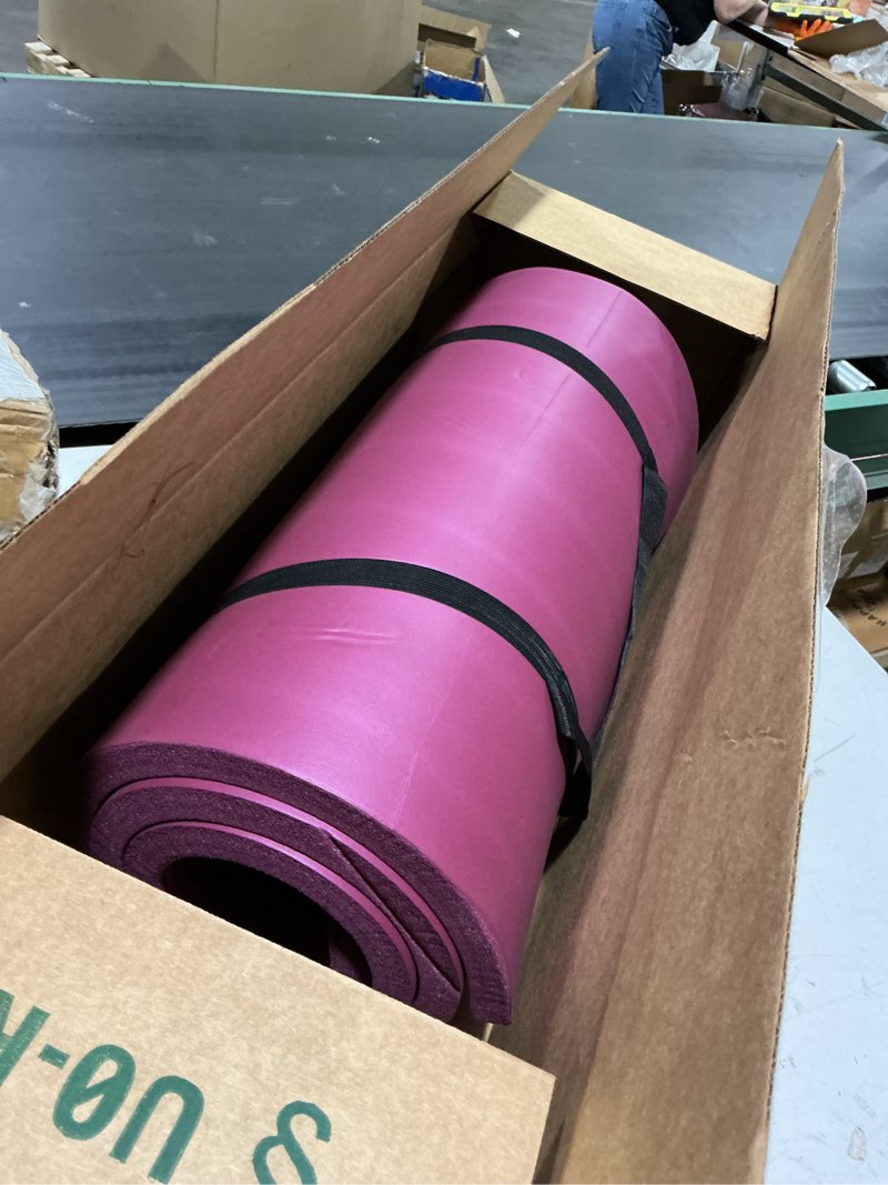 Condition photo showing New/Like New for retrospec solana yoga mat 1" thick w/nylon strap for men & women - non slip exercise mat for home yoga, pilates, stretching, floor & fitness workouts boysenberry 1 inch