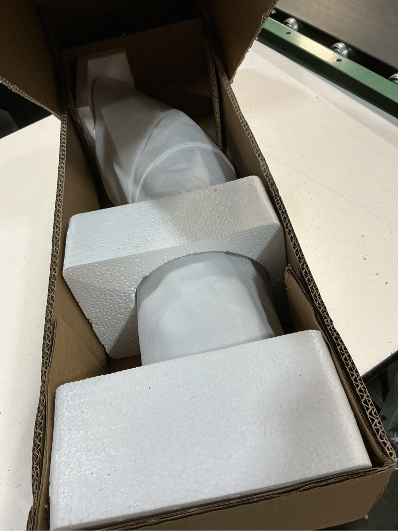Condition photo showing New/Like New for chrome exhaust pipe 5"dia, 24" length curved?flared bottom with slot