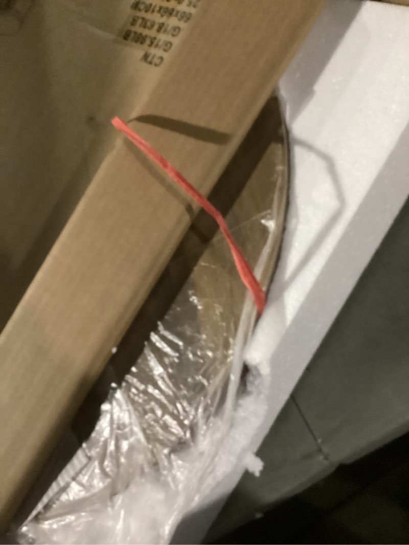 Condition photo showing New/Like New for Smuxee Nesting Coffee Table Set of 2, 23.6" Round Coffee Table Wood Grain Top with Adjustable Non-Slip Feet, Industrial End Table Side Tables for Living Room Bedroom Balcony Yard 23.6"W Oak