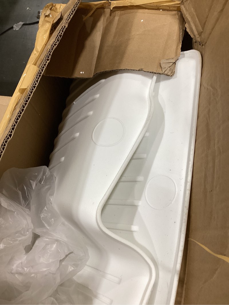 Condition photo showing As Is for floor mats for tesla 2019-2026 model y white 5-seat double carpet & floor mats all weather durable tpe anti-slip car floor liner waterproof custom fit (white double layer, model y) model y white double layer