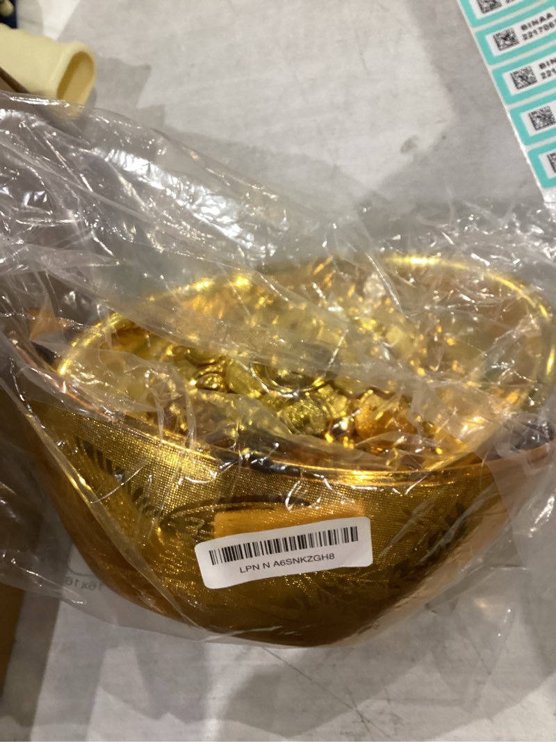 Condition photo showing Good Condition for cabilock chinese gold ingot ornament 9x5.5x5.5 inch feng shui yuan bao figurine for home d cor wealth prosperity symbol collectible