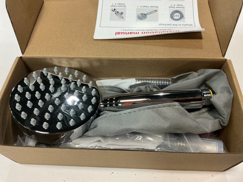 Condition photo showing Good Condition for all metal shower head with handheld: high pressure handheid shower sprayer with long hose 72" flexible extension, brass hand showerhead holder, premium chrome