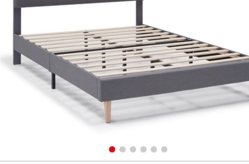 Estructura de Cama tapizada Aroma 150x190 cm, Gris oscuro