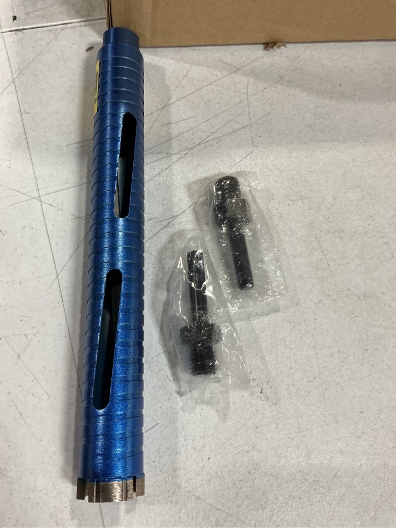 Condition photo showing Good Condition for sali diamond core drill bits 1 1/4" diameter 10"/254mm drilling depth 5/8-11" thread core bit turbo laser-welded segments for cured concrete with, brick, block, masonry, with two adapters 1 1/4 inch