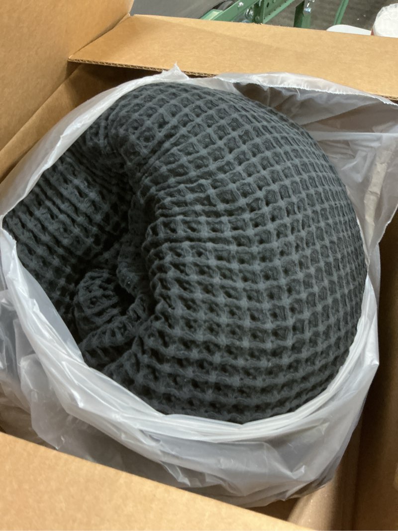 Condition photo showing As Is for Viva Maison Premium Waffle Blanket California King Size Black - 100% Turkish Cotton, Light and Airy 