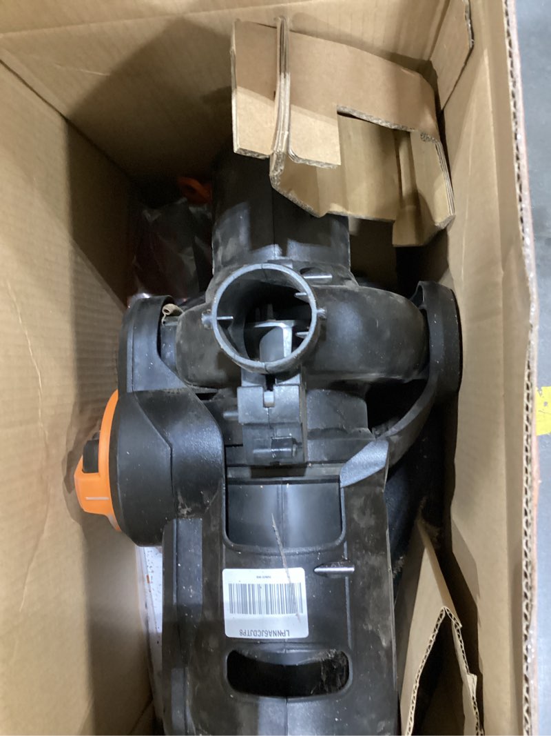 Condition photo showing As Is for worx trivac 3 in 1 electric leaf blower for lawn care, leaf vacuum with 600 cfm, leaf mulcher with metal impeller, wg512 600cfm blower/vac/mulcher