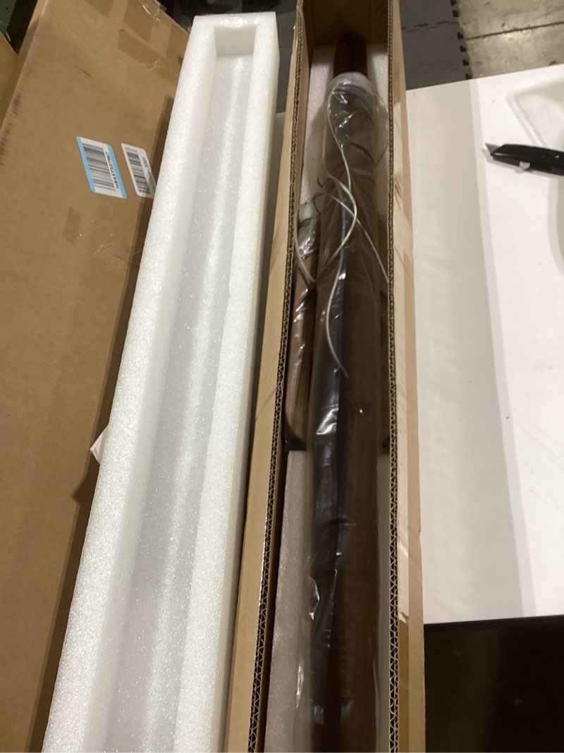 YISDESIGN 39" Wood Linear Pendant Light LED Dimmable Hanging Light Dinning Room Light Fixture Island