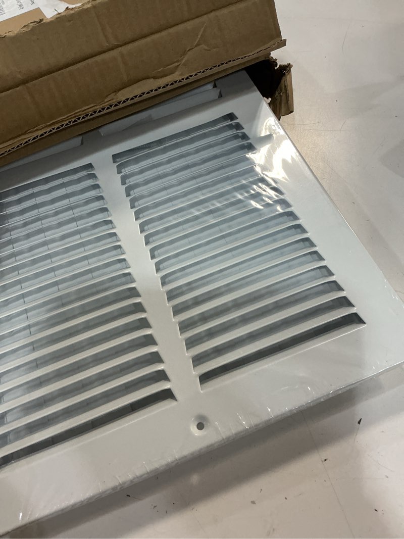 Condition photo showing New/Like New for 18x10 vent register [duct opening], vent covers for home ceiling, two-way ventilation register, adjustable solid steel wall register vent cover (18"w x10"h [duct opening])