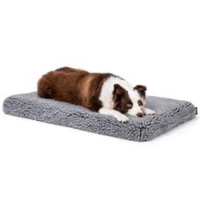 PELZIN Stoutwool 4" Indestructible Dog Bed - Orthopedic Chew Proof Dog Crate Pad - Fluffy Kennel Mat