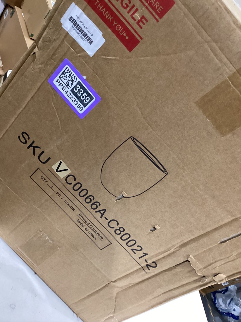 kante tall concrete planter, 21.7-inch height weathered concrete large indoor outdoor plant pot with