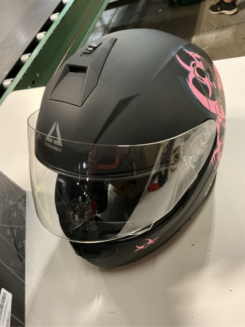 Condition photo showing Good Condition for triangle full face motorcycle helmet dual visor helmets for adult men and women with smoked sunshield dot approved small matte green