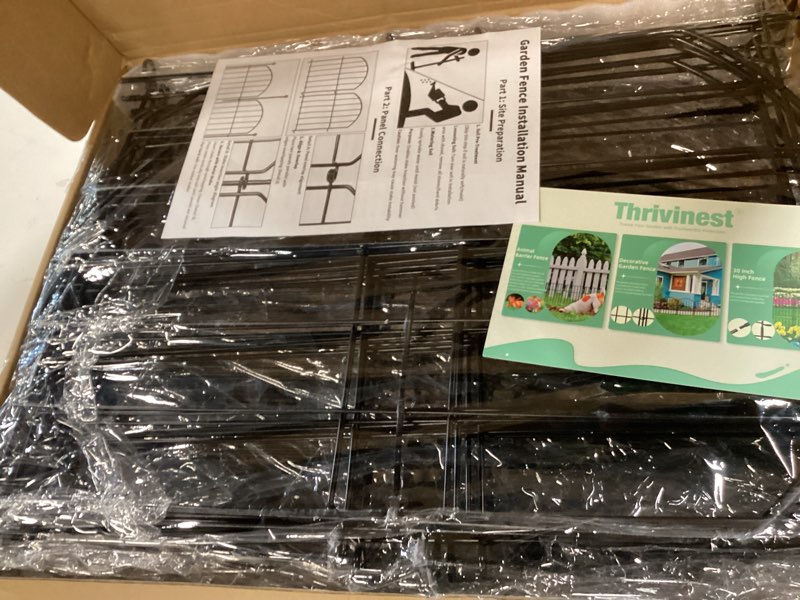 Condition photo showing New/Like New for decorative garden fence 17in x20ft, 20 pack rustproof metal no dig fence animal barrier for dog, arched flower bed edging ornamental wire border panel fencing for yard patio outdoor decor black 20 panels-17in(h)x20ft(l)