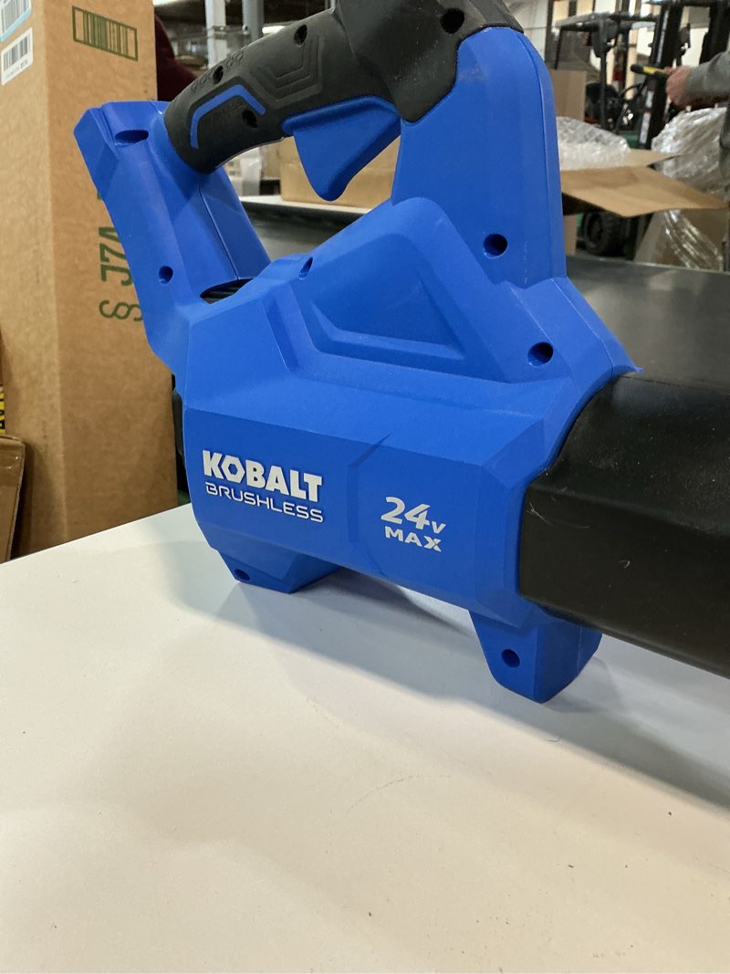 Condition photo showing As Is for kobalts 140 mph 80-volt 80v 630-cfm lithium ion brushless cordless electric leaf blower (bare tool only, battery and charger not included)