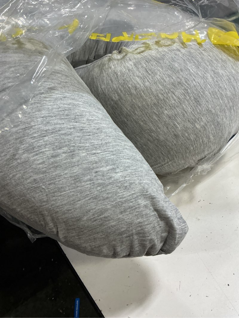 Condition photo showing As Is for queen rose reading pillow for gaming, lap desk pillow for sitting in bed or sofa, compact arm support pillow for reading, playing or crocheting, cooling grey