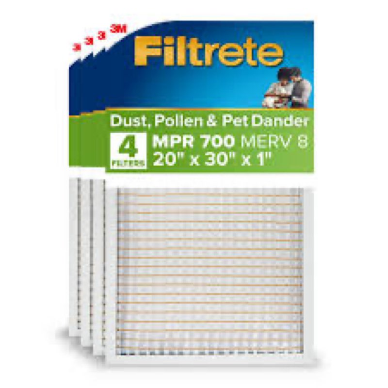 Filtrete 10x30x1 AC Furnace Air Filter, MPR 700, MERV 8, Tough on Pollen, Easy on Airflow, 3-Month P