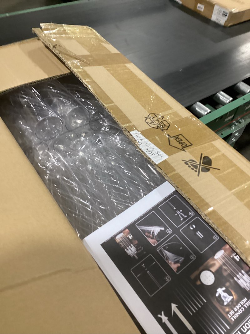 Condition photo showing Good Condition for Tessco 4 Pcs 9 Arm 42.5" Acrylic Candelabra Table Centerpiece Floor Candelabras Clear Candle Holder with Removable Lampshade Wedding Candelabra Centerpiece Fit 0.8 LED