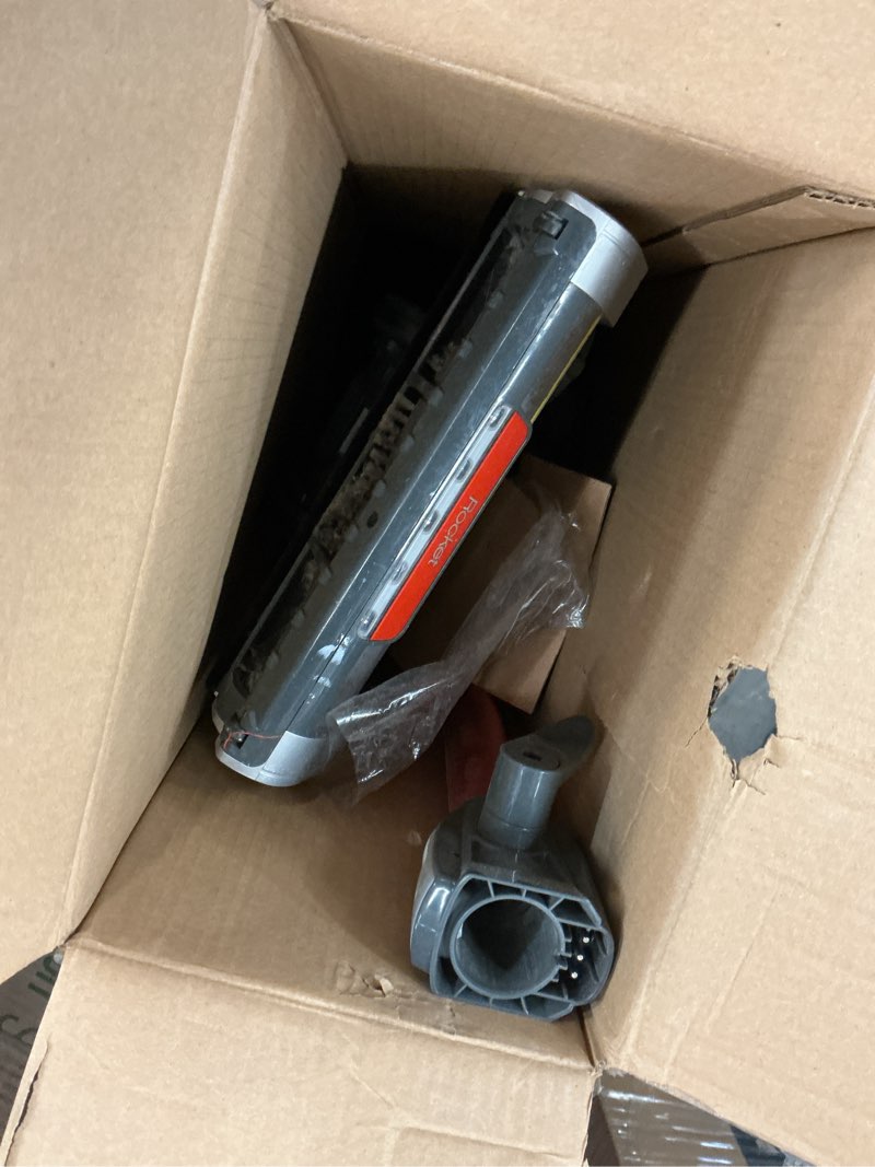 Condition photo showing As Is for Shark HV322 Rocket Pet Plus Corded Stick Vacuum with LED Headlights, XL Dust Cup, Lightweight, Perfect for Pet Hair Pickup, Converts to a Hand Vacuum, with (2) Pet Attachments, Bordeaux/Silver Rocket Deluxe w/ headlights