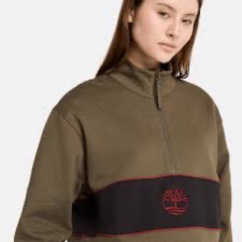 Timberland Men's Cut and Sew Quarter Zip Jacket, Grape Leaf/Black, Medium