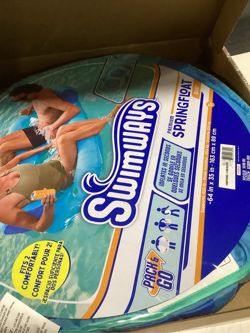 Condition photo showing Good Condition for SwimWays Spring Float Premium Duo, Pool Chair Fits 2 Adults, Inflatable Pool Floats Adult with Fast 