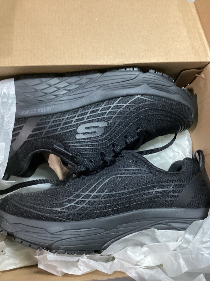 Condition photo showing New/Like New for Skechers Women's Relaxed Fit Max Cusioning Elite Sr Outsole Work Boots 7 Wide Black