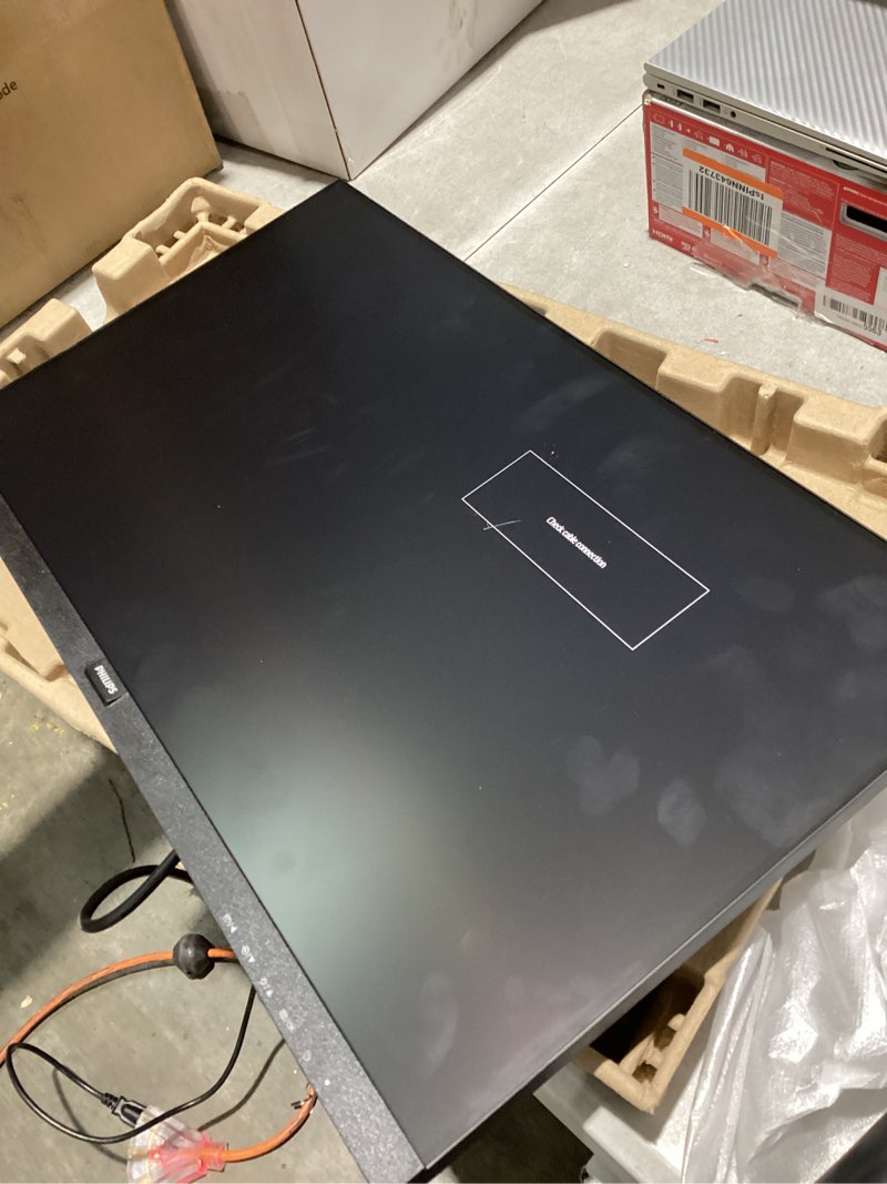 Condition photo showing As Is for (Screen has scratch)Philips New 24 inch Frameless Full HD (1920 x 1080) 100Hz Monitor, VESA, HDMI x1, VGA Port x1, Eye Care, 4 Year Advance Replacement Warranty, 241V8LB, Black