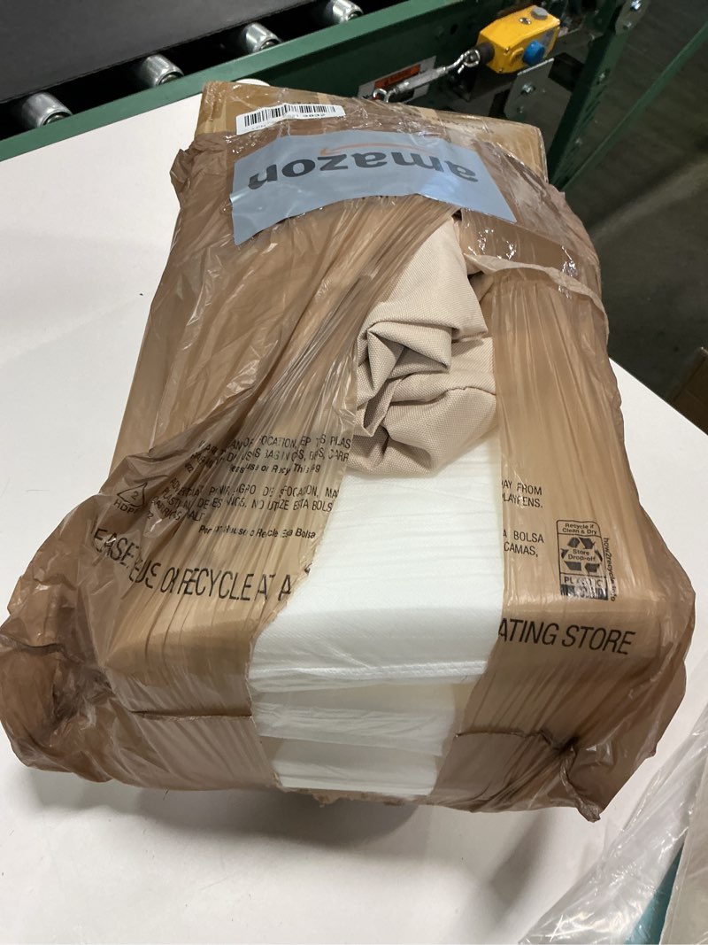 Condition photo showing As Is for AAAAAcessories Outdoor Seat Cushions for Chairs, Waterproof, Fade-Resistant Patio Furniture Replacement Cushions, 18" x 18" x 2", Set of 2, Khaki Beige Khaki Beige 18x18-Square-2 Count