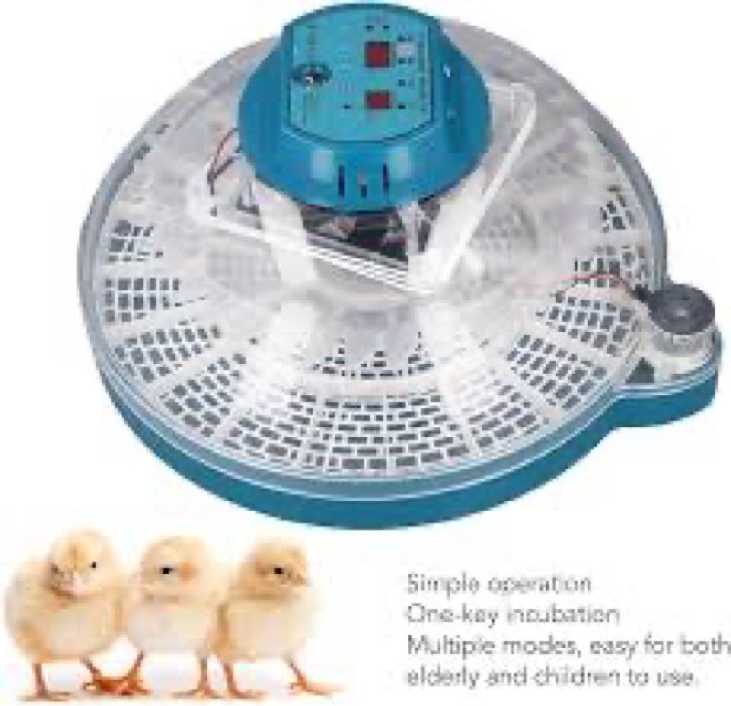 Automatic Egg Turner Intelligent Temperature Control Egg Incubator with 30 Eggs Capacity, Automatically Turns for Hatching Chicken Quail Duck Eggs (Single Power)
