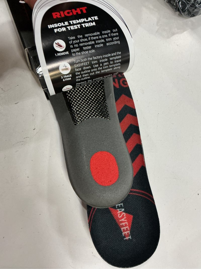 Condition photo showing New/Like New for Running Athletic Shoe Insoles Men Women - Sport Insole - Shock Absorption Inserts - Walking Hiking Hockey Tennis Basketball - Orthotic Comfort Cushions Inserts Sneakers Red S (Men 7-8.5/Women 8-9.5)