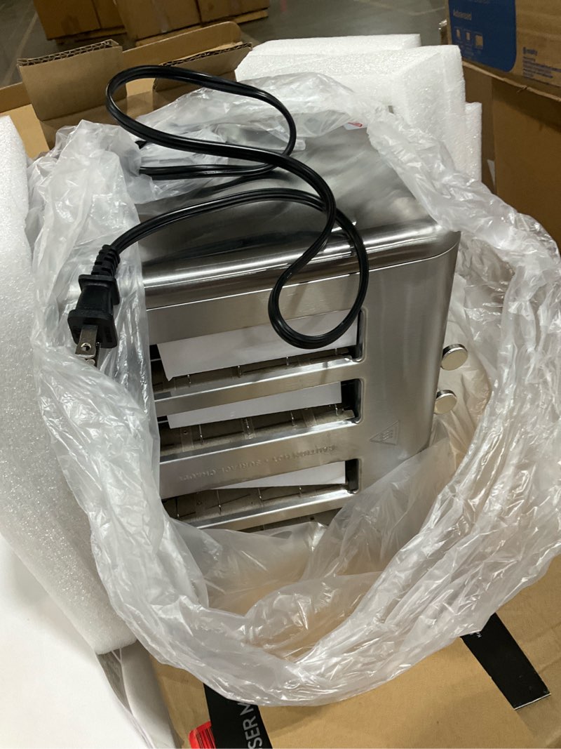 Condition photo showing Good Condition for 4 Slice Toaster Touch Screen, Stainless Steel Toasters Digital Timer, Dual Control Panel Toasters, 8 Shade Settings 6 Bread Types for Bagel, Cancel, Defrost 1650W