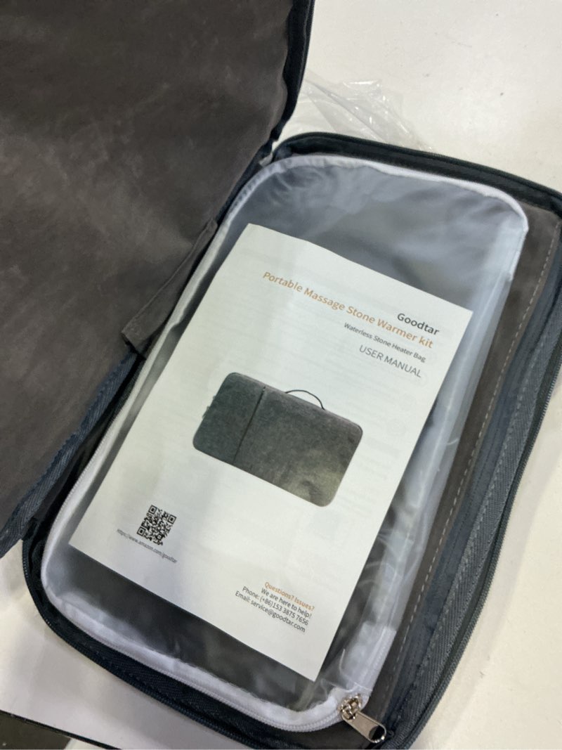 Condition photo showing Good Condition for portable hot stone massage warmer - digital controller rocks heating bag, electric massager and heater for home spa relax muscles 110v (no stone) (small size) 208 no stone