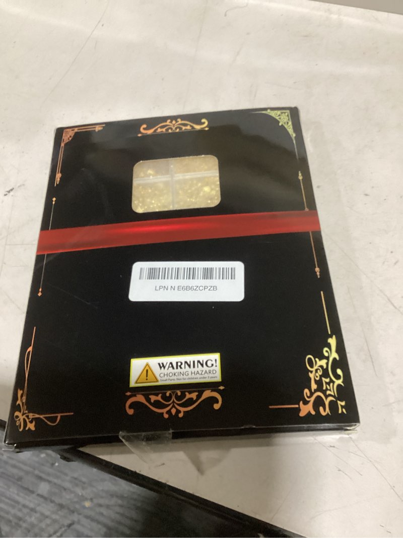 Condition photo showing As Is for 11000pcs flatback pearls for crafting (gold), assorted size 2/3/4/5/6/8/10mm half pearl with 3pcs 10ml b7000 jewelry glue, bedazzling bead for diy crafts clothing tumblers shoes embellishment nail art gold pearls large pack + 3pcs glue
