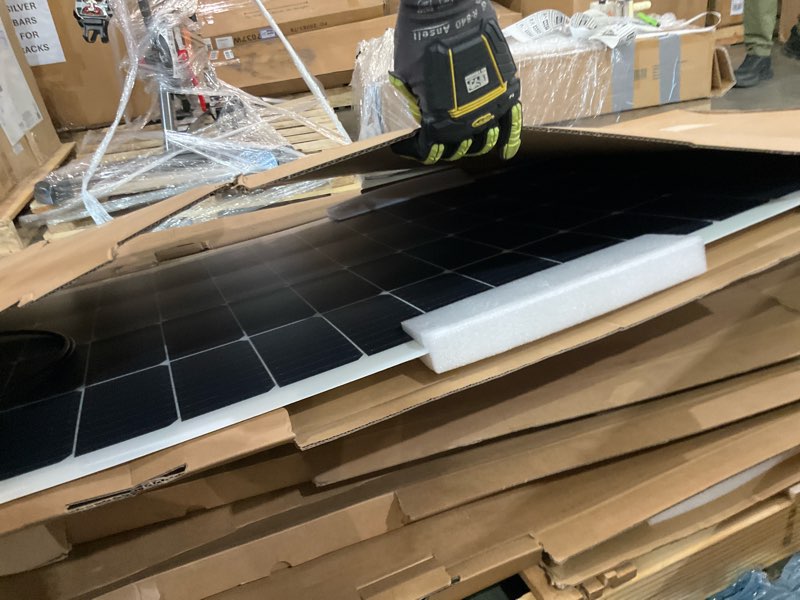 Condition photo showing As Is for solar panel module