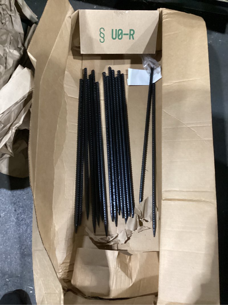 Condition photo showing Good Condition for gbekery 24 inches rebar stakes(16pcs) heavy duty straight metal ground anchors with chisel point ends for timber,concrete,plant support,camping tents,1/2 inch thickness garden stakes,black 16 24 inch