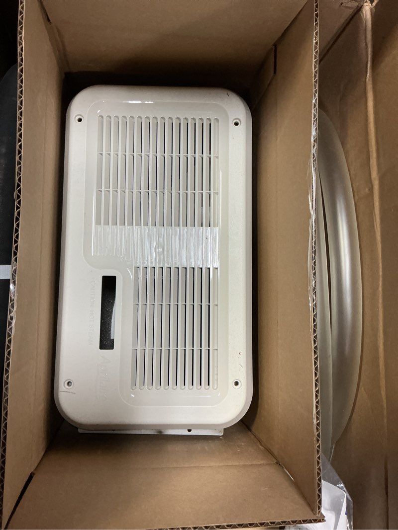 Condition photo showing As Is for AprilAire 865 Whole-House Steam Humidifier, Manual Steam Humidifier with Wall Mount Fan, Whole-House Humidifier for Homes without HVAC Duct System up to 10,300 Sq. Ft., White