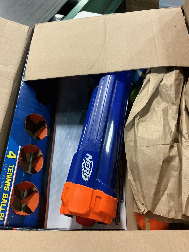 Condition photo showing As Is for nerf dog tennis ball blaster dog toy 20 inch large blaster with 4 balls dog