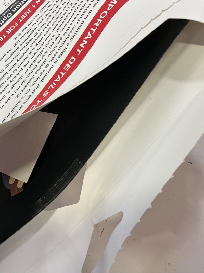 Condition photo showing As Is for computer privacy screen filter for 24 inch 16:9 widescreen monitor, anti-spy/anti glare protector office accessories - wxh: 20 15/16" x 11 13/16" (532mm x 299mm) (not for 24" 16:10) 24 inch 16:9 - wxh: 20 15/16" x 11 13/16"